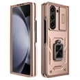 thumbnail image 6 of Elegant Choise Case for Samsung Galaxy Z Fold 5 5G Shockproof Pone Cover with Slide Camera Lens Protector and Ring Stand, Pink, 6 of 21