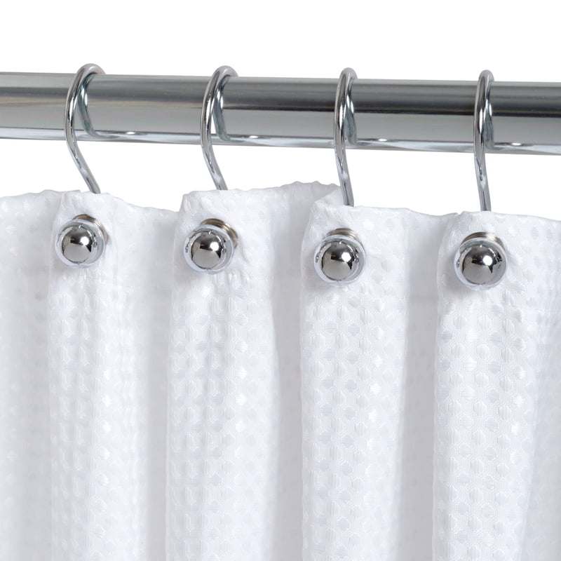 Zenna Home Chrome Silver Metal Shower Curtain Rings 12 pk