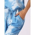 thumbnail image 5 of INSPIRE CHIC Women's Pajamas Set Soft Sleepwear Tie Dye T-shirt with Pants Sweatsuit Outfits with Pocket S Blue, 5 of 6