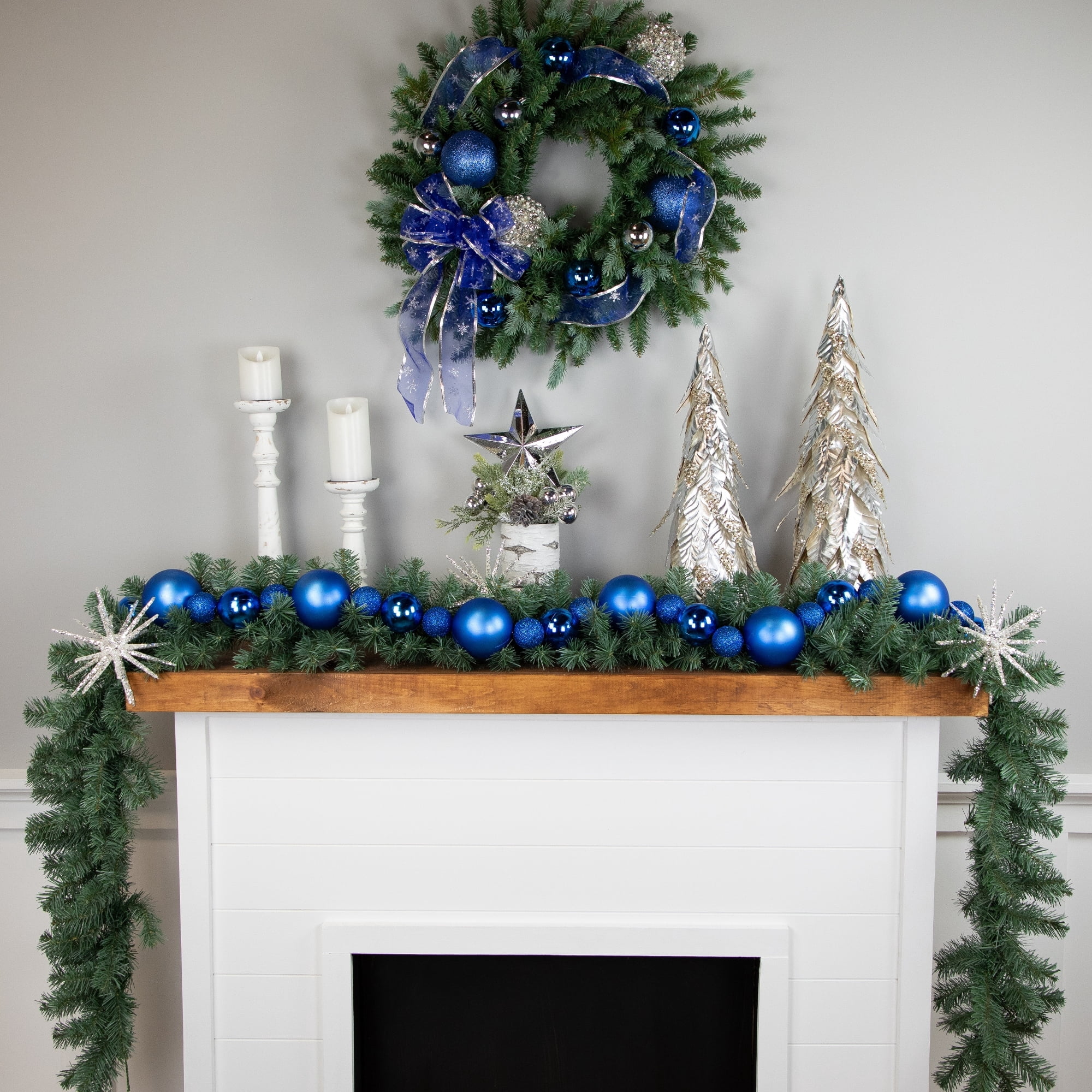 6' Shatterproof Ball 3-Finish Christmas Garland Vegas Gold