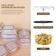 thumbnail image 3 of Set de 24Contenedores Herm&eacute;ticos para Alimentos A prueba de derrames. Ideal para Meal Prep y Almuerzo, Ahorra Espacio en Refrigerador y Cocina. Apto Microondas y Lavavajillas (24), 3 of 7