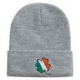 thumbnail image 5 of Irish Clover Embroidered 12 Inch Long Knitted Beanie - Heather Grey OSFM, 5 of 5