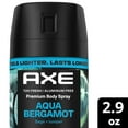thumbnail image 2 of AXE Fine Fragrance Collection Body Spray 72 Hour Freshness Aqua Bergamot Aluminum Free, 2.9 oz, 2 of 9