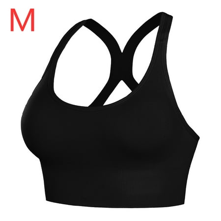 

Women Fitness Sports Push Up Bra Yoga Workout Tops Adjustable M Black