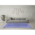 thumbnail image 3 of Ahgly Company Machine Washable Indoor Square Abstract Blue Modern Area Rugs, 6' Square, 3 of 4
