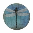 thumbnail image 1 of Dragonfly Mouse Pad for Computers, Grunge Vintage Old Backdrop and Dragonfly Bug Ombre Image, Round Non-Slip Thick Rubber Modern Gaming Mousepad, 8" Round, Turquoise Dark Blue, by Ambesonne, 1 of 2