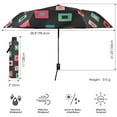 thumbnail image 3 of FORMRS Travel Umbrella Folding Auto Open Close Windproof Rain UV Protection, Red Block Pattern, 3 of 8