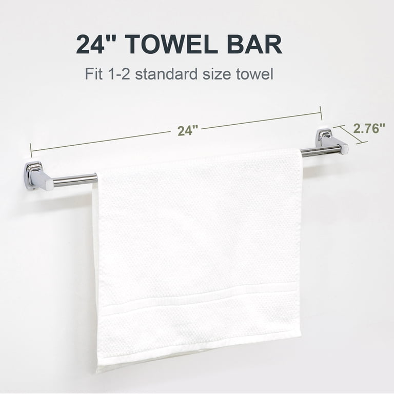 Mainstays Square Style Wall Mount Towel Bar, Chrome, 24 In photo 4