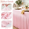 thumbnail image 3 of SUNTQ Table Skirt for Rectangle Tables 6ft ,Fitted Table Covers for 6 foot tables, Pink Table Cloth for 6 ft Table with Skirt, Wrinkle Resistant Spandex Table Cover and Table Skirt, 3 of 9