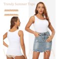 thumbnail image 4 of Vaslanda Summer Women's Slim-Fit Tank Tops with Built in Bra Scoop Neck Casual Sleeveless Shirts S-3XL, 4 of 7