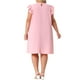 thumbnail image 2 of Vestidos de Verano para Mujeres de Talla Grande Agnes Orinda para el Día de la Madre con Mangas Onduladas y Cuello Redondo, Casual Midi de Playa 3X Rosa, 2 of 8