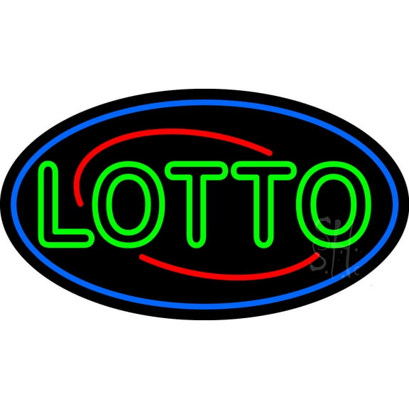 Double Stroke Lotto LED Neon Sign 13 x 24 - inches, Black Square Cut Acrylic Backing, with Dimmer - Bright and Premium built indoor LED Neon Sign for Defence Force.