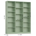 thumbnail image 4 of Homfa Triple Row 6-tier Bookshelf, 74 in Tall Bookshelf with 17 Open Display Shelves, Large Bookcase for Office Living Room, Green, 4 of 9