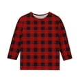 thumbnail image 3 of Jinhomg Boys Girls Shirts Casual Tie Dye Printed Tunics Lightweight Comfy 3/4 Length Sleeve Round Neck Pullover Tops Funny Graphic Cute Blouse Red 4 Years, 3 of 5
