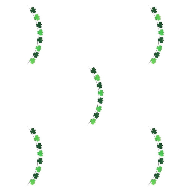 Inteprter St Patricks Day Banner Prop Ornamento colgante Festivales de interior Adorno Simple DIY Escena Trébol Guirnalda para diseño Type1 NO1 Inteprter CBP372750
