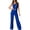 Blue, variant on Strapless Jumpsuits for Women Wide Leg Sleeveless Off Shoulder Rompers Causal Button Irregular One Piece Outfit, M