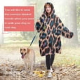 thumbnail image 4 of Leopard Print Pattern Wearable Oversized Blanket,Wearable Blanket Hoodie for Adults,Cozy Hooded Blankets with Super Pockets,Super Warm Fuzzy Pullover for Women & Men, 4 of 6