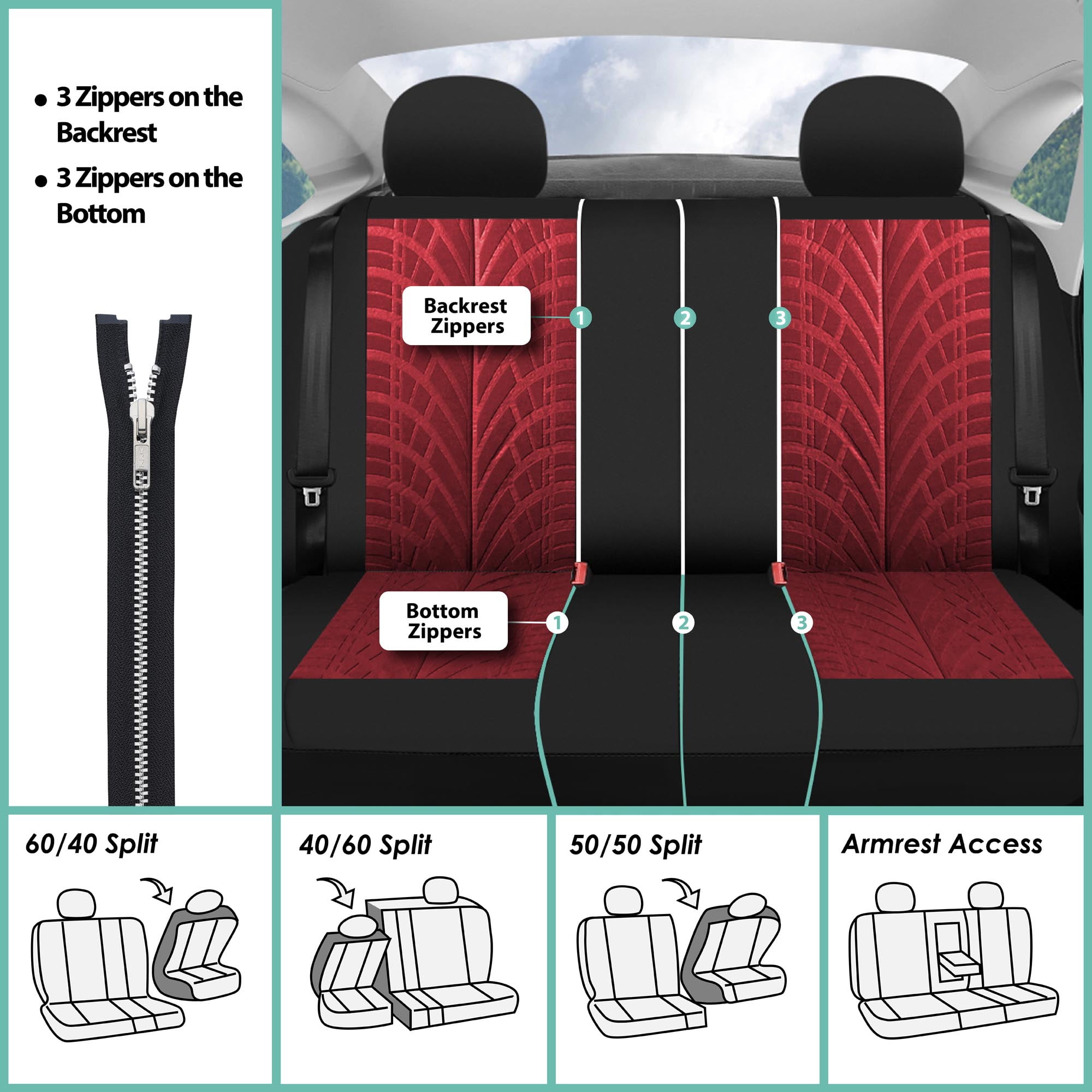 FH Group Travel Master Universal Seat Covers Fit For Car Truck SUV Van - Full Set