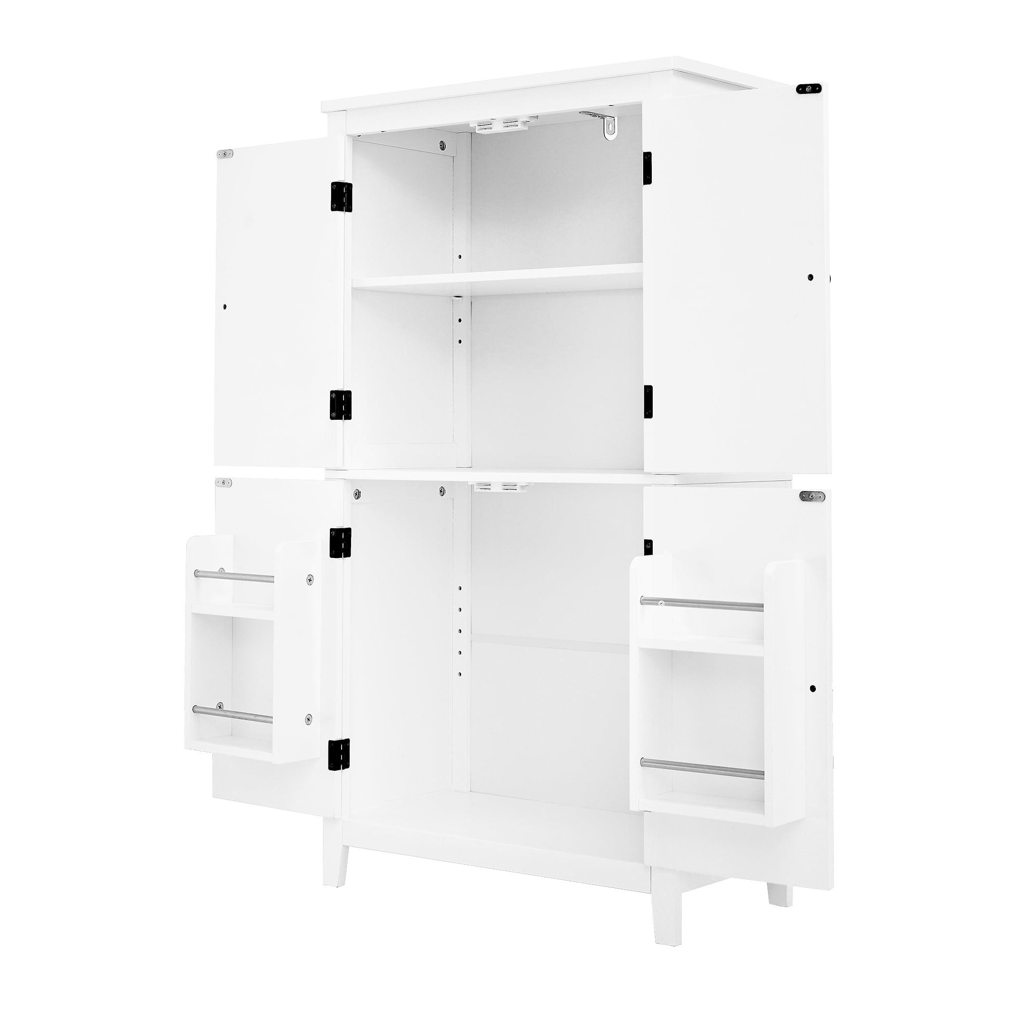 Alvantor Bathroom Cabinet with Adjustable Shelf, Freestanding Wooden Storage Cabinet for Living Room White
