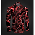 thumbnail image 1 of Camisa de hombre con solapa a tope, camisa informal a rayas para verano, camisa playera de manga larga con solapa a tope, blusa cómoda para uso diario en resorts, 1 of 6