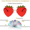 thumbnail image 2 of Cute Strawberry Shape Sunglasses for Women Girls(Gold Frame,Red Lens), 2 of 4