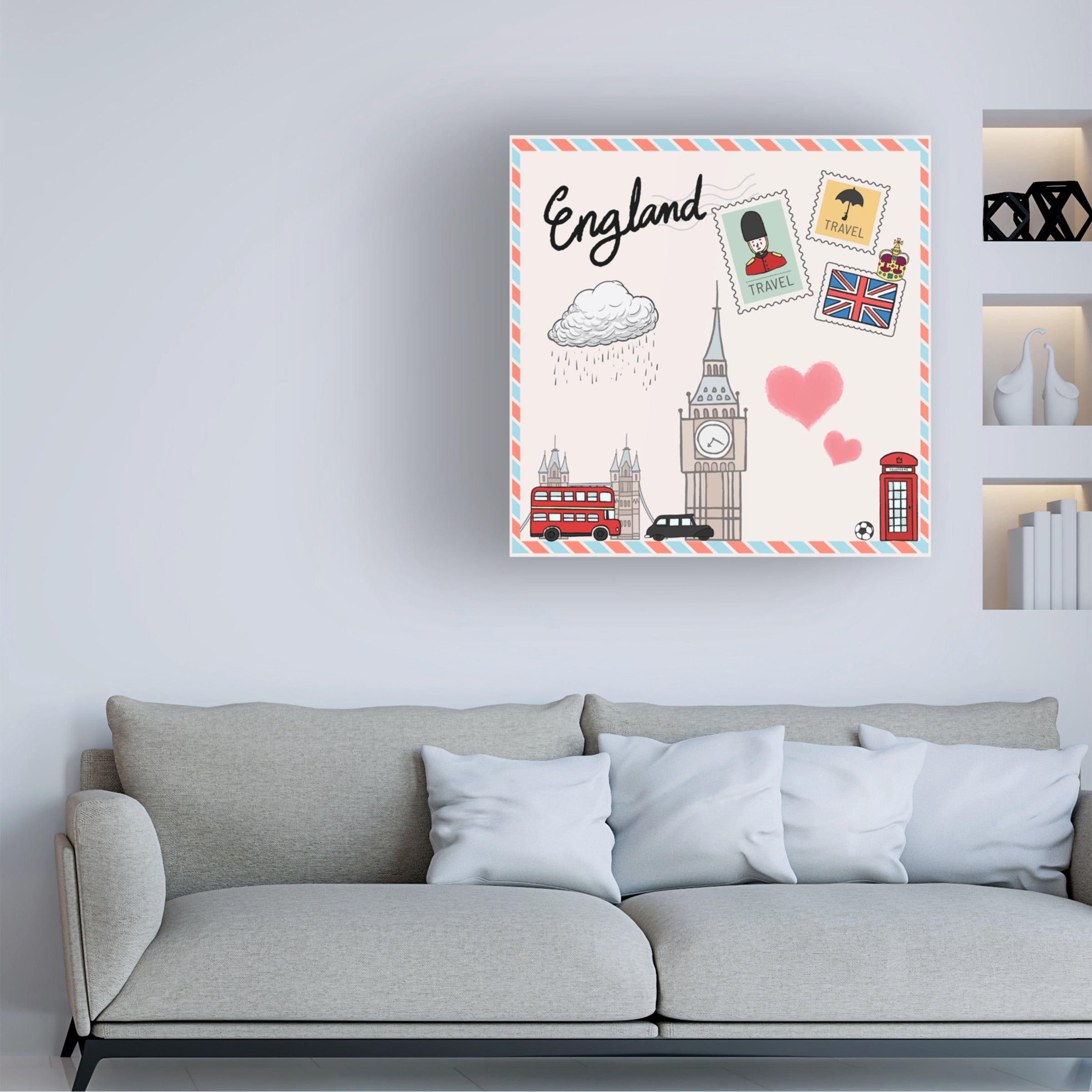 The Font Diva 'England' Canvas Art