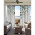 thumbnail image 2 of Eucalyptus Leaves Blackout Curtains for Bedroom/Living Room, Thermal Insulated Kitchen Curtains, Sage Green Weeping Summer Botanical Grommet Darkening Window Treatment Drapes 27.5"x39"x2, 2 of 8