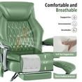 thumbnail image 3 of Heated Massage Office Chair with 6 Points Vibration, Reclining Ergonomic Desk Chair with Footrest for Extra Comfort, PU Leather High Back Executive Computer Chair, Thick Padded Massage Chair, 3 of 7