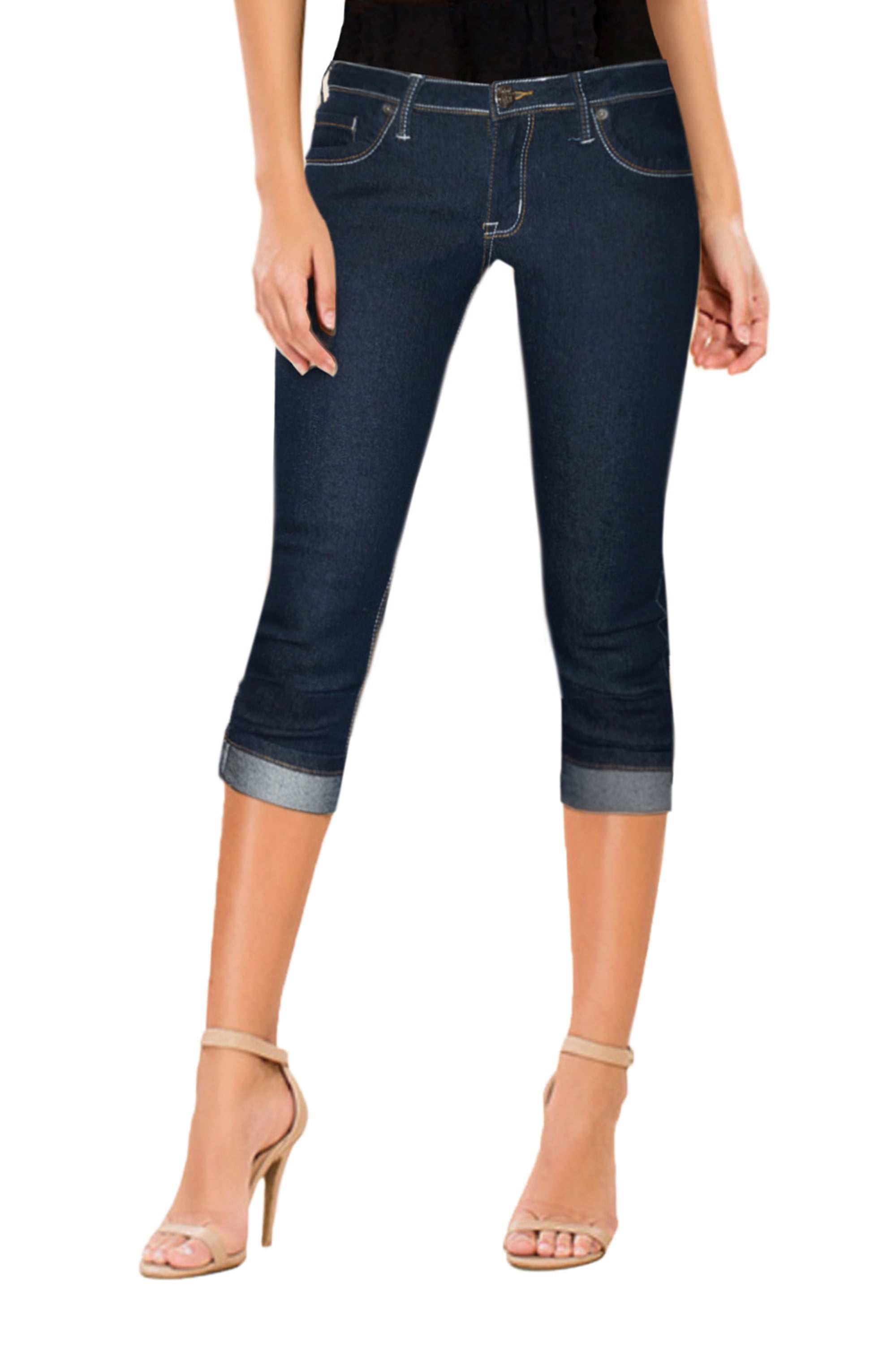 Women's Perfectly Shaping Stretchy Denim Capri - Walmart.com