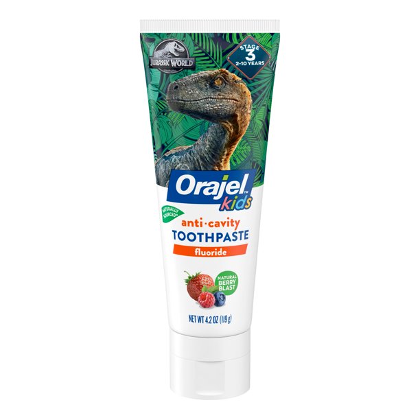 Orajel Kids Jurassic World AntiCavity Fluoride Toothpaste, Natural