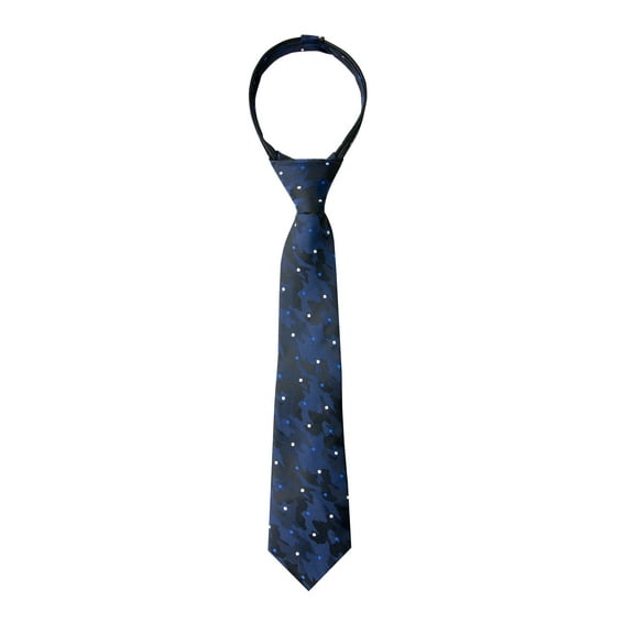 Spring Notion Boy's Dotted Camoflouge Woven Zipper Tie