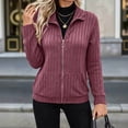 thumbnail image 5 of Sorvello Women's Full Zip Up Cardigan Sweater Lightweight Casual Long Sleeve Jackets with Pockets Hot Pink M, 5 of 5
