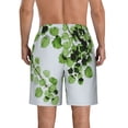 thumbnail image 3 of Naloa Watercolor Green Leaves Men's Beach Shorts, Surfing shorts, Swim trunks, Quick Dry Swim Trunks for Surfing Beach Fun - X-Large, 3 of 9