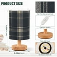 thumbnail image 3 of Small Table Lamp LED Bedside Nightstand Lamps with Fabric Shade Decor Desk Lamp for Living Room Bedroom Office Dark Navy Blue Plaid, 3 of 7