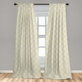 thumbnail image 5 of Ambesonne Ethnic Curtains, Endless Motifs, Pair of 28"x63", Earth Yellow Pale Grey, 5 of 5