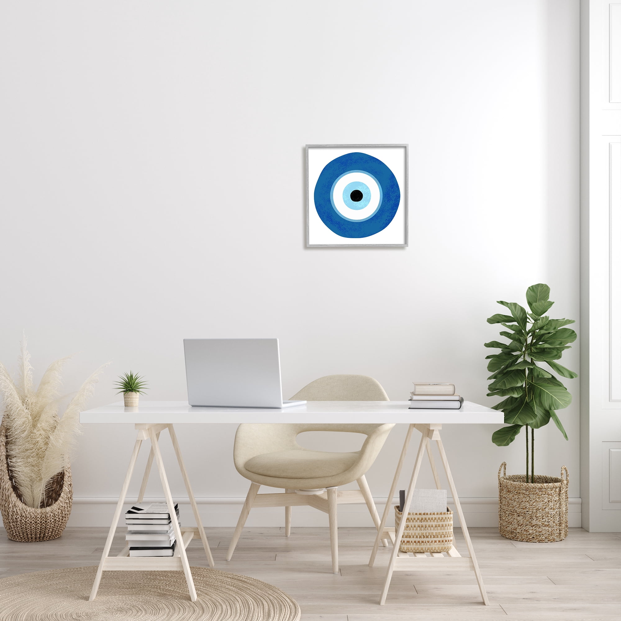Stupell Industries Eye Centric Bold Blue Abstract Circular Dominant Shapes, 17 x 17, Design by Ziwei Li