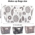 thumbnail image 5 of Bolsa de cosméticos de lona BRI con diseño de flecha gris pequeña bolsa de aseo portátil para viajes, 5 of 5