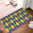 thumbnail image 5 of Haiem Mardi Gras Front Door Mat Indoor Outdoor Entrance, Waterproof All-Season, All-Weather Doormat, Durable Flannel Fabric, Fade Resistant, Low Profile, 16x24in, 5 of 9