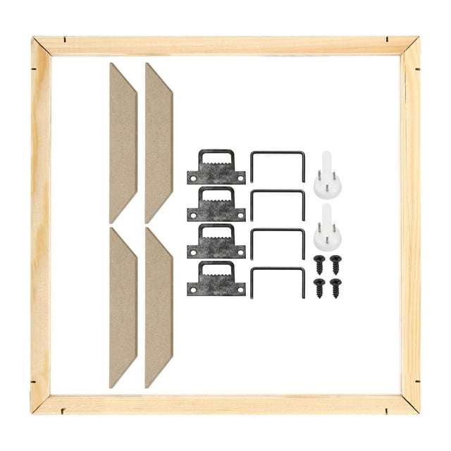 Unique Bargains Canvas Stretcher Bars Kit, 8x8 Inch Rectangle Solid Wood Frame for Paint, Prints, Oil Paintings, Wood Color