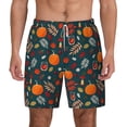 thumbnail image 2 of Picia Autumn with Pumpkins pattern Mens Swim Trunks with Compression Liner Stretch Beach Shorts Quick Dry with Zipper Pockets No-Chafing Board Shorts-Small, 2 of 9