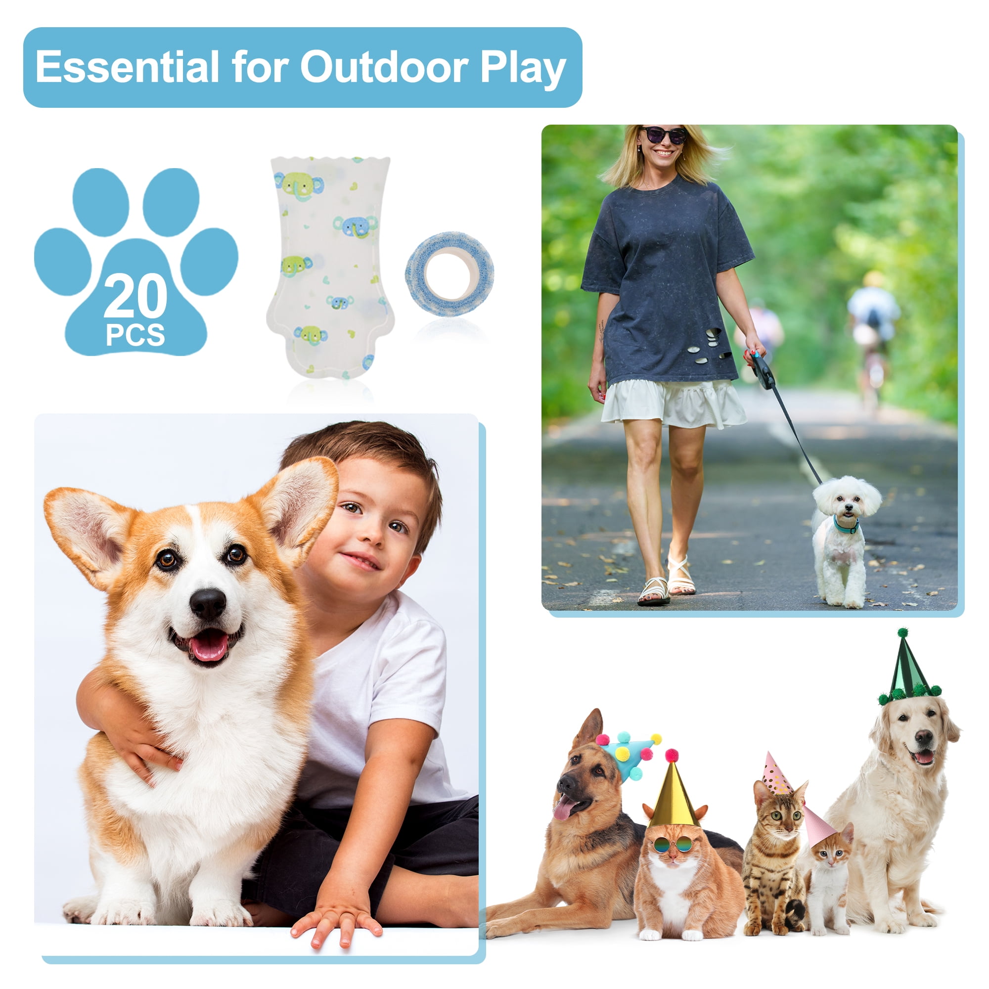 Unique Bargains Dog Foot Covers Waterproof Paw Protectors 5 Sets Medium