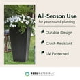thumbnail image 3 of Tierra Verde 2 Pack Indoor Outdoor 28” Self Watering Planter, Sonata, Black, 3 of 8