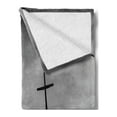 thumbnail image 2 of Shipwreck Soft Flannel Fleece Throw Blanket, Wreck Small Stranded Boat on Seaside Snow Clouds Windy Day Wave Picture, Cozy Plush for Indoor and Outdoor Use, 60" x 80", Black and White, by Ambesonne, 2 of 5