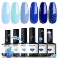 thumbnail image 1 of Set de esmaltes de uñas en gel modelones azul 6 colores para mujer, 1 of 9