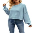 thumbnail image 2 of MesaSe Pull Femme en Maille Col Rond à Manches Longues Pull-over Ample et Chaud, 2 of 3