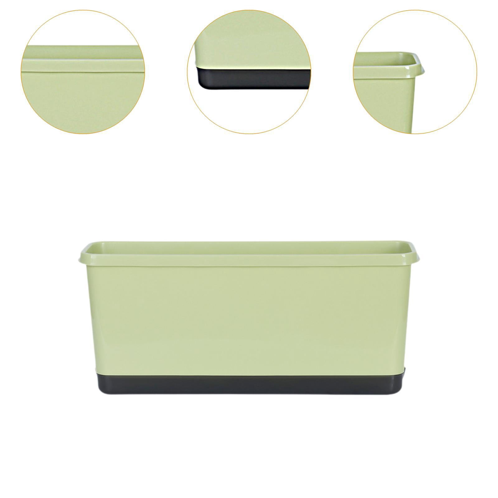 Bothyi 2 Pieces Window Box Planter Flower Pot Accessories Versatile with Drainage Holes Light Green