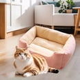 thumbnail image 2 of Rectangle Cat Bed - Washable Orthopedic Sofa Bed, Soft Breathable Puppy & Pet Cuddler, Durable Calming Dog Bed with Anti-Slip Bottom Pink, 2 of 6