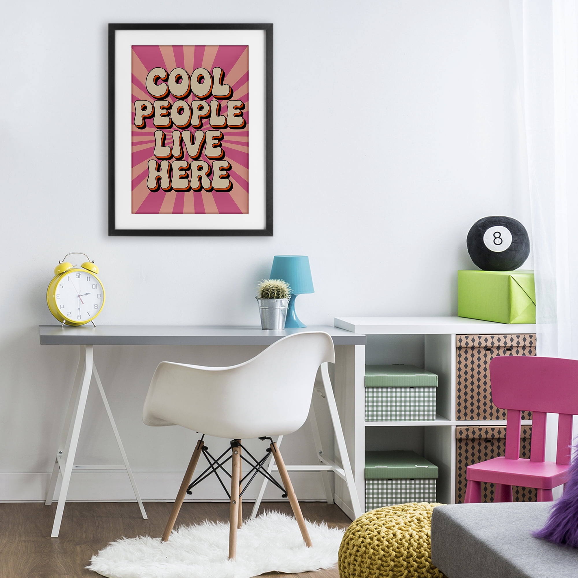 Stupell Industries Groovy Cool People Live Here Black Framed Print Under Glass, design by Andreas Magnusson