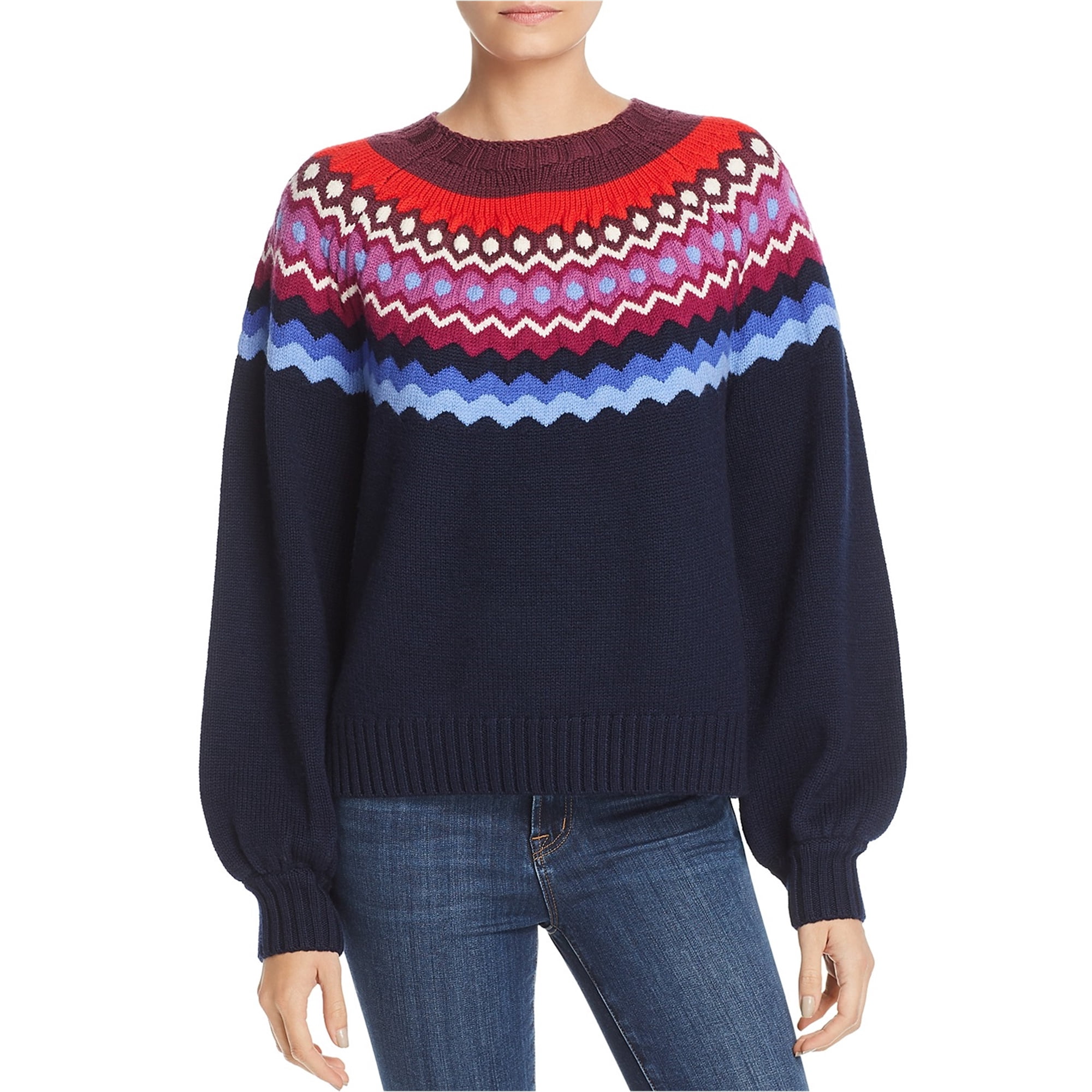 Joie Womens Karenya Fair Isle Pullover Sweater, Multicoloured, X-Small