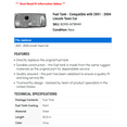 thumbnail image 2 of Fuel Tank - Compatible with 2001 - 2004 Lincoln Town Car 2002 2003, 2 of 2